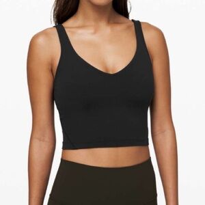 Lululemon Align Tank Black Cropped Shelf BraGym Athleisure Workout 2024-8